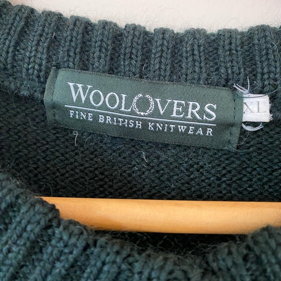 Woolovers | Long Forest Green Wool Waistcoat Sweater Vest | XL - Picture 2 of 10